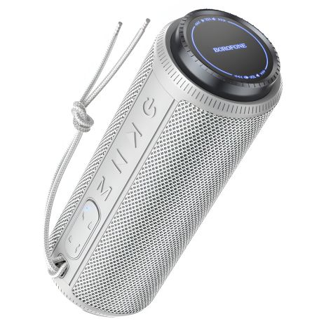 Портативна колонка BOROFONE BR22 sports wireless speaker, BT5.1, AUX, USB, FM, 10W, 1200mAh, 3h Grey Портативна колонка BOROFONE BR22 sports wireless speaker, BT5.1, AUX, USB, FM, 10W, 1200mAh, 3h Grey