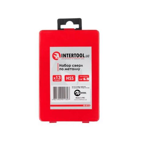 Набор сверл по металлу HSS, 13 шт. (1,5-6,5 мм), полированная сталь INTERTOOL SD-0113