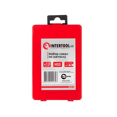 Комплект сверл по металлу HSS, 13 шт. (1,5-6,5 мм), полированная сталь INTERTOOL SD-0113 Комплект сверл по металлу HSS, 13 шт. (1,5-6,5 мм), полированная сталь INTERTOOL SD-0113