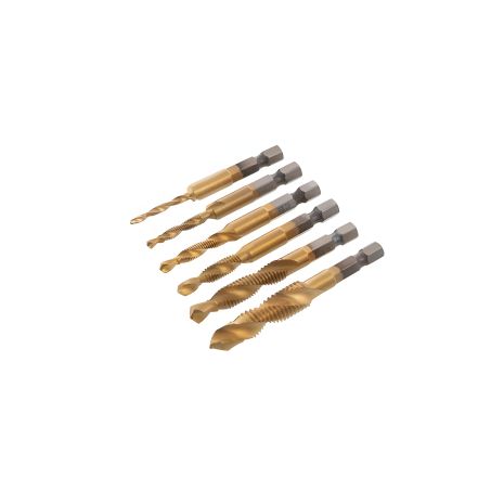 Набір свердел-мітчиків, 6 одиниць, INTERTOOL SD-5841, для металу