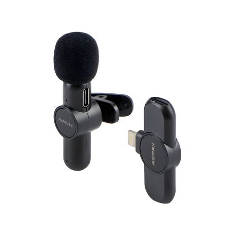 Мікрофон Петличний Бездротовий Remax K09 Lightning, 2.4GHz, 8h, 80 mAh Чорний