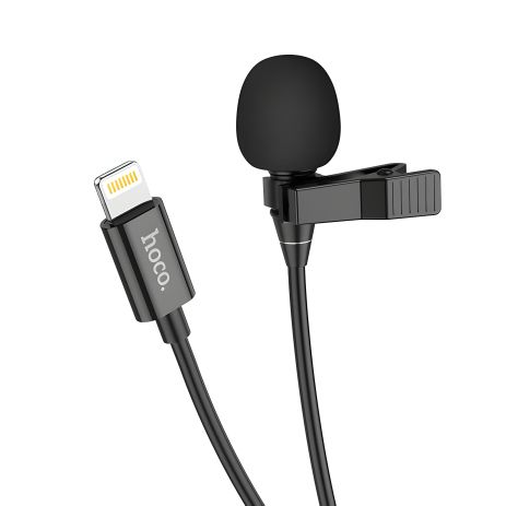 Мікрофон Петлічний Hoco L14 Lightning, 2м Чорний Мікрофон Петлічний Hoco L14 Lightning, 2м Чорний