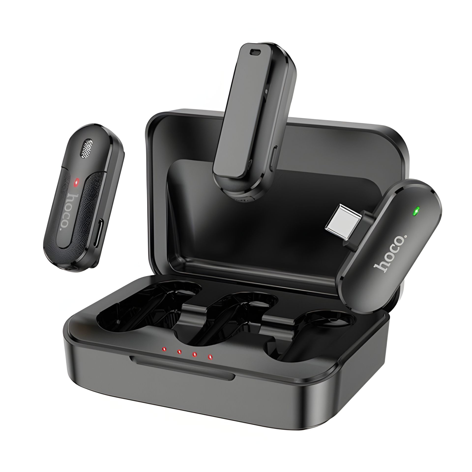 Hoco DI56 Черный Петличный Type-C беспроводной Микрофон Twin Hoco DI56 Черный Петличный Type-C беспроводной Микрофон Twin