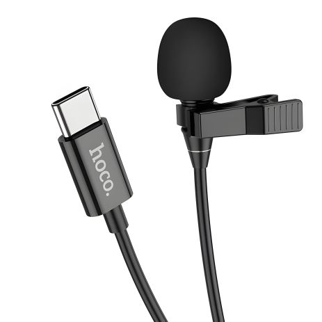 Мікрофон Петличний Hoco L14 Type-C, 2м Чорний Мікрофон Петличний Hoco L14 Type-C, 2м Чорний