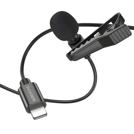 Петличный Микрофон Borofone BFK11 Lightning Черный Петличный Микрофон Borofone BFK11 Lightning Черный