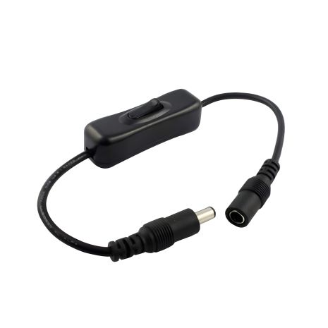 Кабель DC подовжувач F to M (FM) з вимикачем (On/Off) 0.25m (25cm) black Кабель DC подовжувач F to M (FM) з вимикачем (On/Off) 0.25m (25cm) black