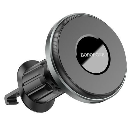 Автотримач магнітний Borofone BH202 з бездротовою зарядкою 15W, metal gray