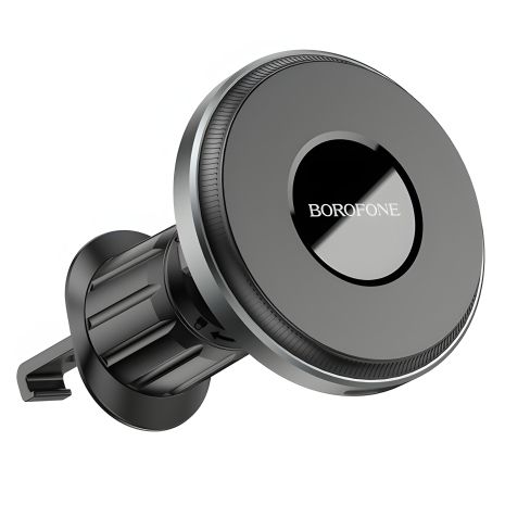 Автотримач Borofone BH202 магнітний з бездротовою зарядкою 15W metal gray Автотримач Borofone BH202 магнітний з бездротовою зарядкою 15W metal gray