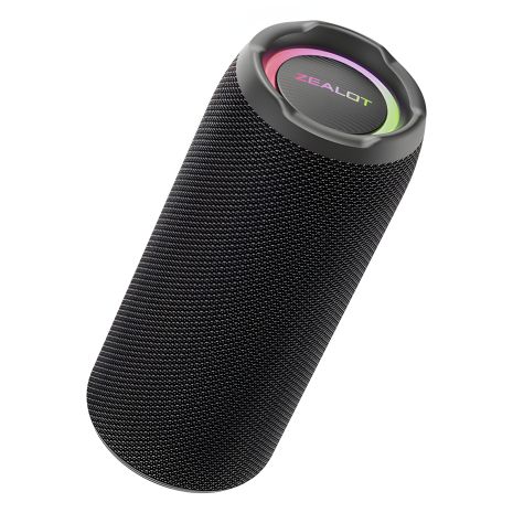Bluetooth колонка портативна ZEALOT S49 Pro, BT5.2, AUX, USB, TWS, 20W з LED підсвічуванням black