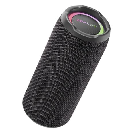 Портативна Bluetooth колонка ZEALOT S49 Pro, BT5.2, AUX, USB, TWS, 20W з LED підсвічуванням black