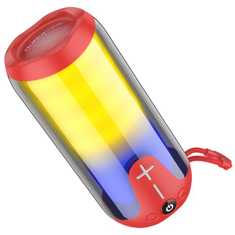 Портативна Bluetooth колонка Borofone BR33 TWS із LED підсвічуванням red, бездротова аудіосистема Портативна Bluetooth колонка Borofone BR33 TWS із LED підсвічуванням red, бездротова аудіосистема