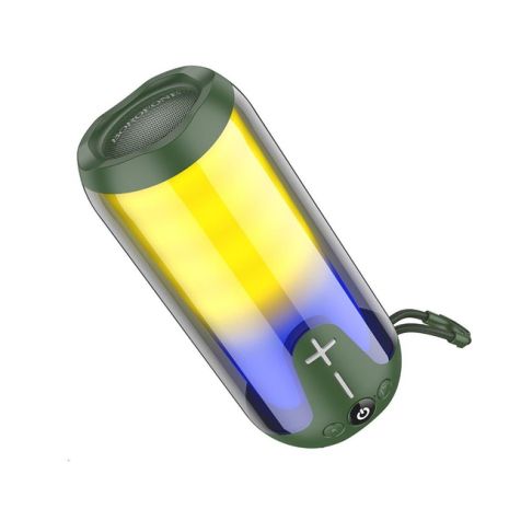 Портативная Bluetooth колонка Borofone BR33 TWS с LED подсветкой dark green