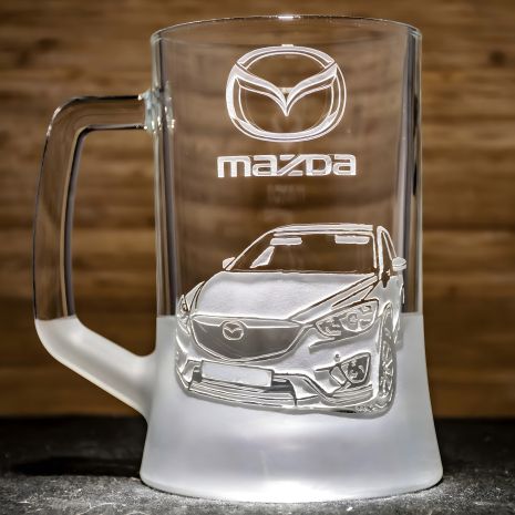 Бокал для пива с гравировкой Mazda CX-5 Мазда SandDecor Бокал для пива с гравировкой Mazda CX-5 Мазда SandDecor