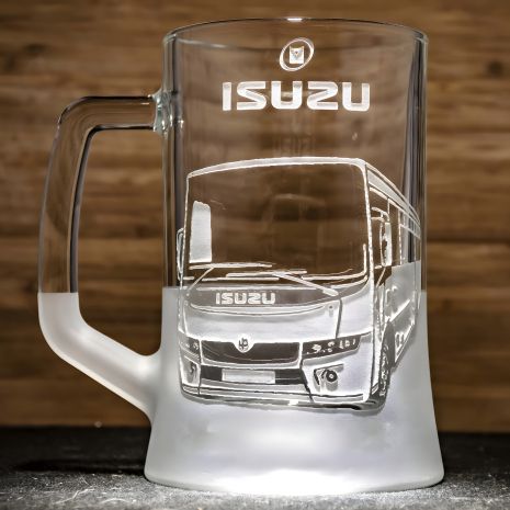 Бокал для пива с гравировкой для автобуса водителя - подарок ISUZU маршрутка