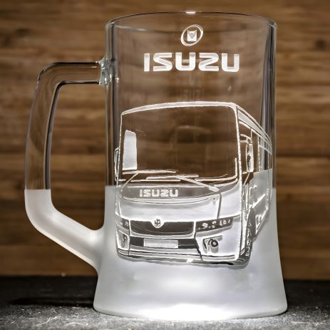 Бокал для пива с гравировкой для автобуса водителя - подарок ISUZU маршрутка Бокал для пива с гравировкой для автобуса водителя - подарок ISUZU маршрутка