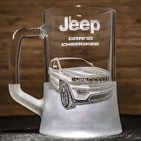 Jeep Grand Cherokee Пивной Бокал с Гравировкой - Подарок для Автолюбителя