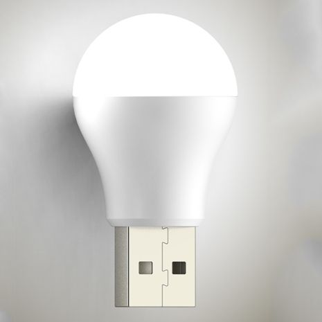 USB LED лампочка "груша" холодный свет