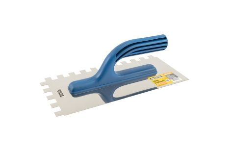 Тёрка нержавеющая с пластиковой ручкой зубчатая 125×270 мм зуб 12×12 мм MASTERTOOL 08-2227