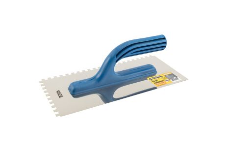 MASTERTOOL зубчаста терка 125х270 мм, нержавіюча з пластиковою ручкою 6х6 мм зуб, 08-2826