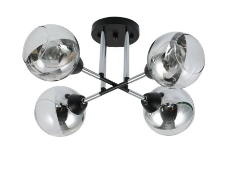 Люстра стельова Sirius 07268/4 Matte Black+CR на 4 плафони