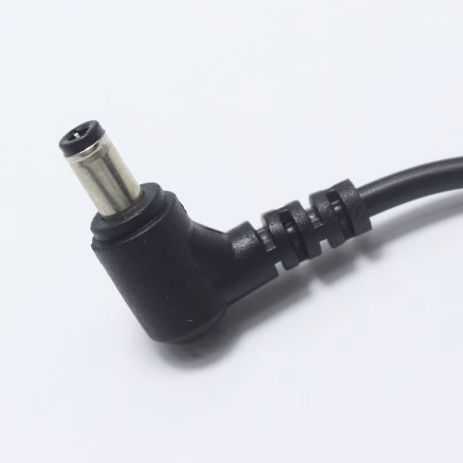 Кабель DC M to M 50cm (0.5m) кутові коннектори (90 градусів) 5.5x2.1mm black | Для роутера, ONU, GPON, терміналу, конвертера, камери