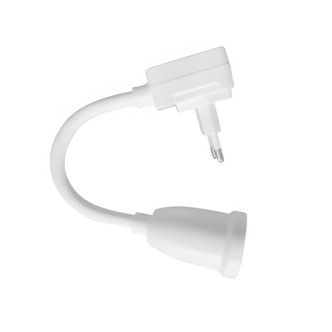 Гибкий патрон для лампочки E27 в розетку с выключателем белого цвета