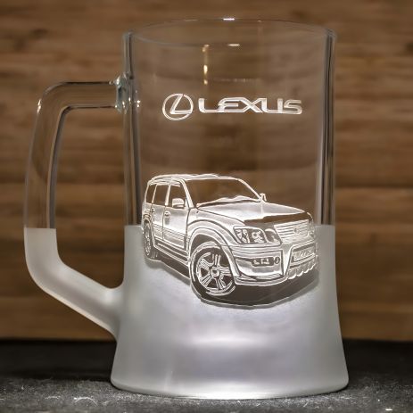 Пивной бокал с гравировкой Lexus LX - подарок автолюбителю Пивной бокал с гравировкой Lexus LX - подарок автолюбителю