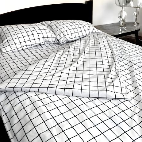 Евро комплект постельного белья MakSon белая клетка, бязь GOLD LUX 100% хлопок (001-1200220Б) Евро комплект постельного белья MakSon белая клетка, бязь GOLD LUX 100% хлопок (001-1200220Б)