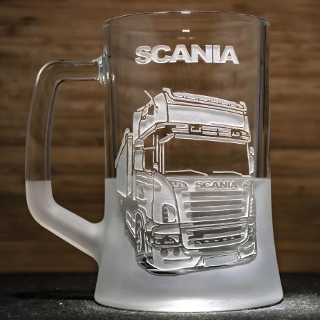 Подарунок - пивний бокал з гравіюванням вантажівка SCANIA для водія далекобійника