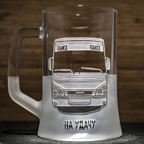 Пивний бокал з гравіюванням автобуса - Подарунок водію автобуса ZAZ А07А I-VAN