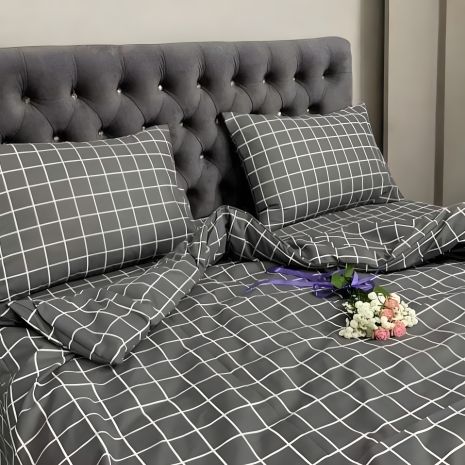 Комплект постільної білизни Євро MakSon сіра клітинка, бязь GOLD LUX 100% бавовна (002-1200220Б-BS) Комплект постільної білизни Євро MakSon сіра клітинка, бязь GOLD LUX 100% бавовна (002-1200220Б-BS)