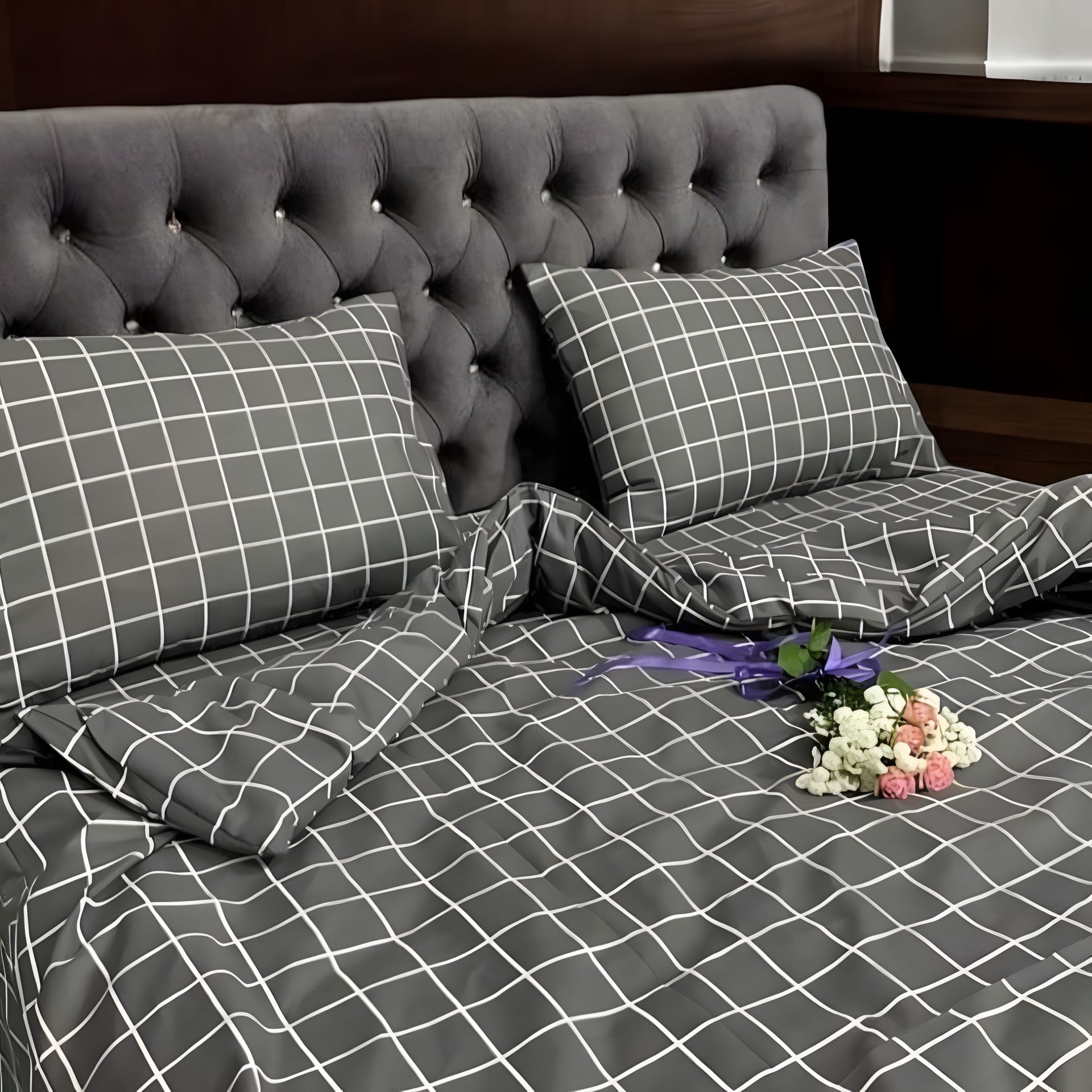 Комплект двуспального постельного белья MakSon "Серая клетка", бязь GOLD LUX 100% хлопок (002-1175210Б) Комплект двуспального постельного белья MakSon "Серая клетка", бязь GOLD LUX 100% хлопок (002-1175210Б)