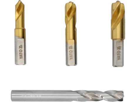 Свердла HSS для точкового зварювання Ø=6.5х45мм, Ø=8х45/79 мм, Ø=10х45 мм, 4 шт.