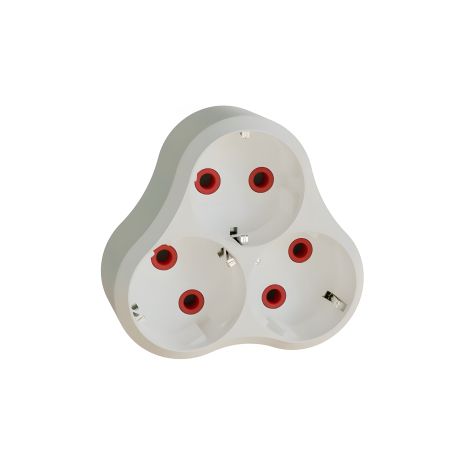 Електромережна вилка-перехідник на 3 гнізда ТМ із заземленням VIROK 09V014