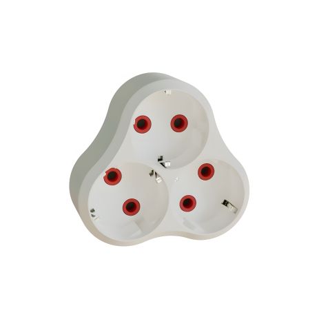 Электрическая вилка-переходник на 3 гнезда с заземлением VIROK 09V014