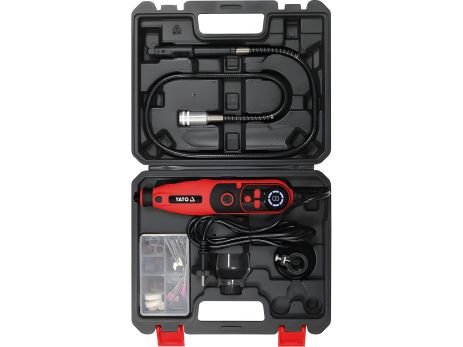 Мини-шлифмашина 230 В 130Вт, шпиндели Ø= 2.3 и 3.2 мм, наб. кулис, 83 эл Yato YT-82077