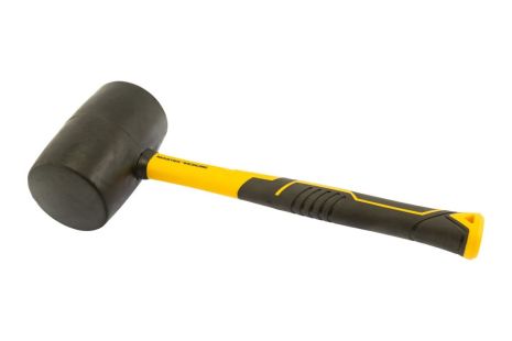 Гумова киянка 72 мм 900 г з фібергласовою ручкою (чорна) MASTERTOOL 02-2304 Гумова киянка 72 мм 900 г з фібергласовою ручкою (чорна) MASTERTOOL 02-2304