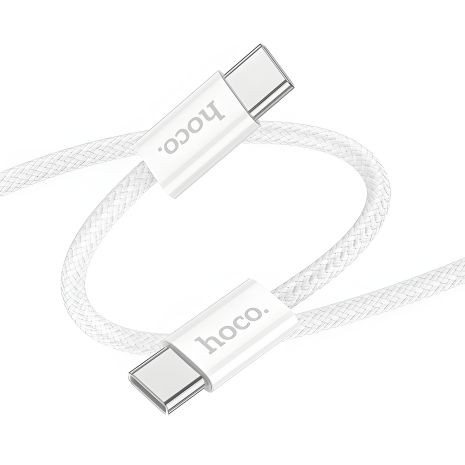 Кабель Hoco X104 Type-C to Type-C PD 60W 2m white Кабель Hoco X104 Type-C to Type-C PD 60W 2m white