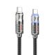 Кабель Hoco U122 с индикатором Type-C to Type-C PD 60W 1.2m black