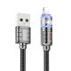 Кабель Hoco U122 з індикатором USB to Lightning, 2.4А, 1.2m, black