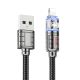 Кабель Hoco U122 с индикатором USB to Lightning 1.2m black