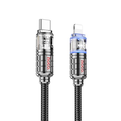 Кабель Hoco U122 з індикатором Type-C to Lightning, PD 27W, 3А, 1.2m, black Кабель Hoco U122 з індикатором Type-C to Lightning, PD 27W, 3А, 1.2m, black