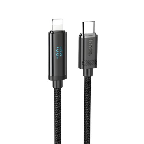 Кабель Hoco U127 Type-C to Lightning з дисплеєм, 1.2m, PD 27W, black