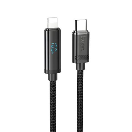 Кабель c дисплеем Hoco U127 PD 27W Type-C to Lightning черный 1.2m Кабель c дисплеем Hoco U127 PD 27W Type-C to Lightning черный 1.2m