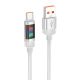 Кабель Hoco U126 з індикатором USB to Type-C, QC 27W, 1.2m, grey