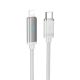 Кабель Hoco U127 Type-C to Lightning з дисплеєм, 1.2m, PD 27W, silver gray Кабель Hoco U127 Type-C to Lightning з дисплеєм, 1.2m, PD 27W, silver gray