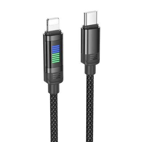 Кабель Hoco U126 с индикатором Type-C to Lightning PD 27W 1.2m black
