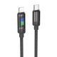 Кабель Hoco U126 з індикатором Type-C to Lightning PD 27W 1.2m black