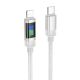 Кабель Hoco U126 с индикатором Type-C to Lightning PD 27W 1.2m grey
