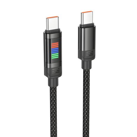 Кабель Hoco U126 з індикатором Type-C to Type-C PD 100W 1.2m black